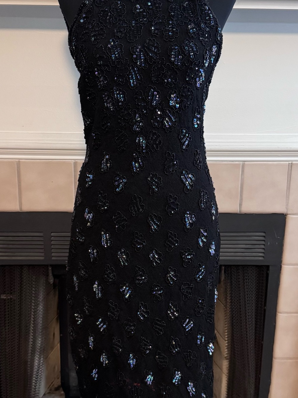 Vintage Nickel Black and Silver Sequin Midi